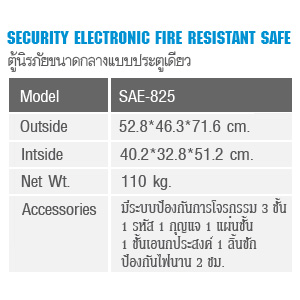 ตู้เซฟ ยี่ห้อ Kingdom รุ่น SAE-825