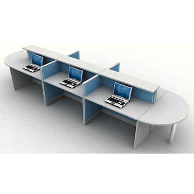 ชุดโต๊ะทำงาน 6 ที่นั่ง พร้อมตัวต่อโค้งโต๊ะประชุม ยี่ห้อ Motech รุ่น MT-WAC016