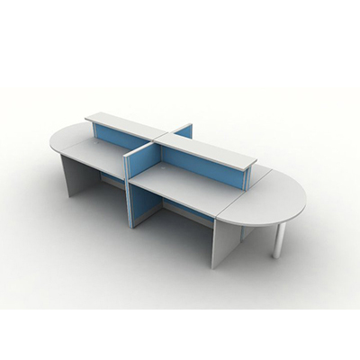 ชุดโต๊ะทำงาน 4 ที่นั่ง พร้อมตัวต่อโค้งโต๊ะประชุม ยี่ห้อ Motech รุ่น MT-WAC014